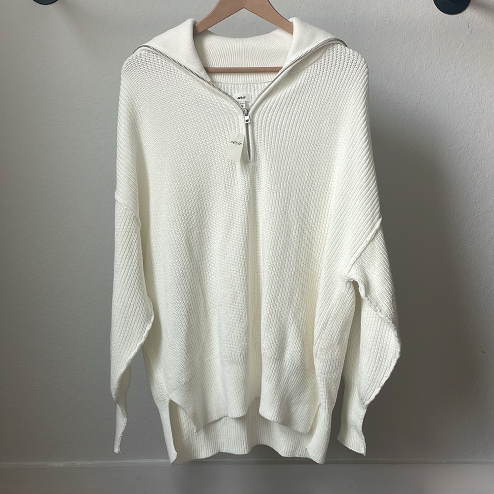 Aerie Beyond Quarter Zip White